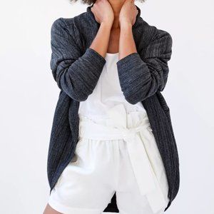 Aritzia Wilfred Diderot Sweater Open-Front Cocoon Cardigan Size Small Black